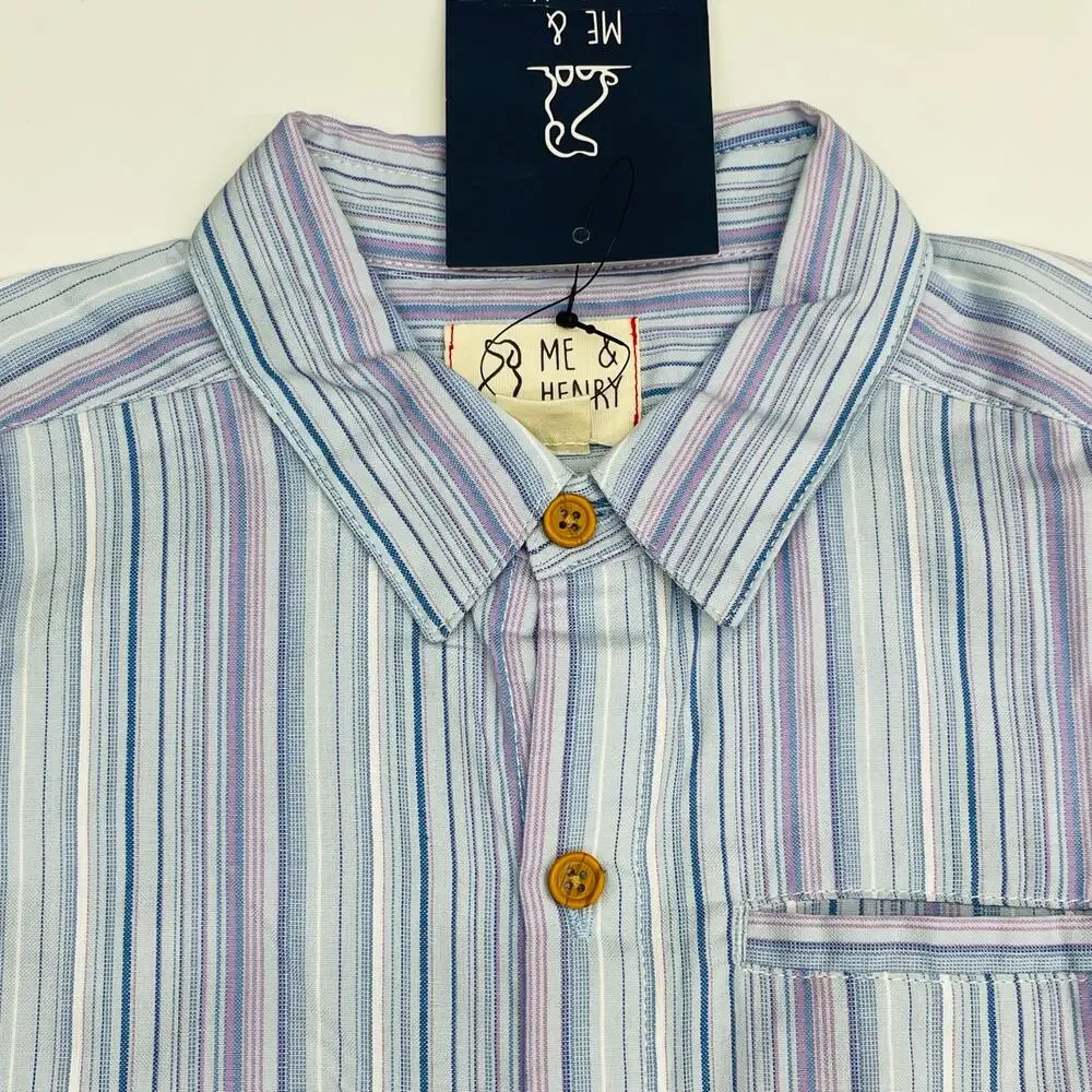NWT Me & Henry 6/7Y Blue Stripe Newport Shirt